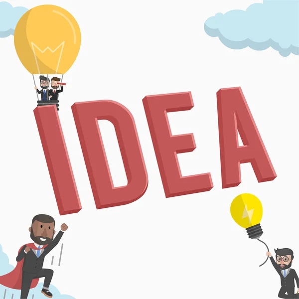 Idea trabajo en equipo negocio ilustración concepto — Vector de stock