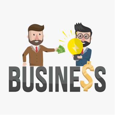 iki işadamı holding para ve ampul
