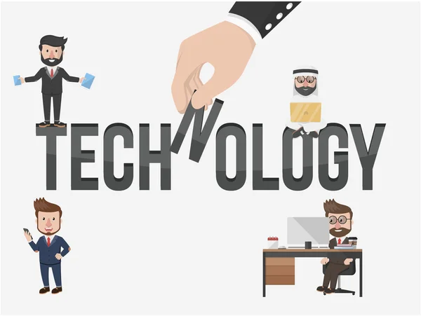 Wszystkie biznesmen ma technologia — Wektor stockowy