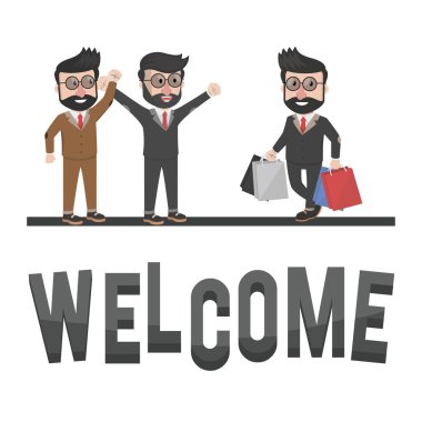 hoş geldiniz illüstrasyon tasarım işadamları demek