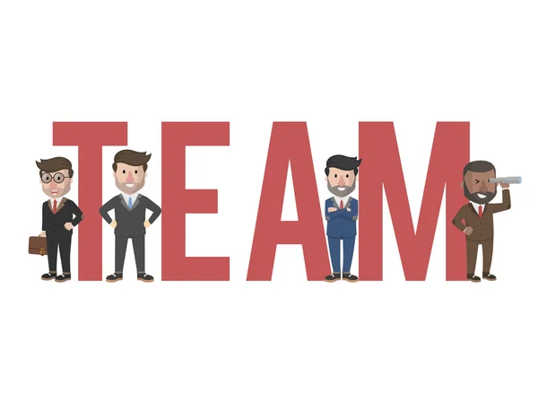 Business team illustration de texte — Image vectorielle
