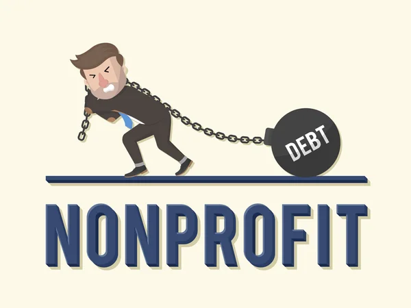 Non-profit slechte zaken illustratie — Stockvector