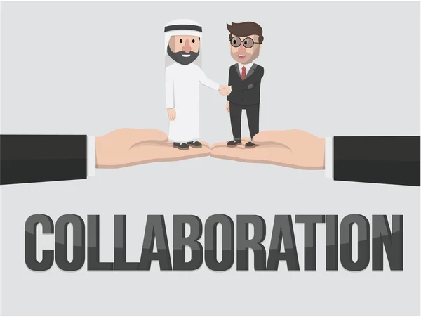 Businessmen and entrepreneurs arab collaboration — Stock Vector