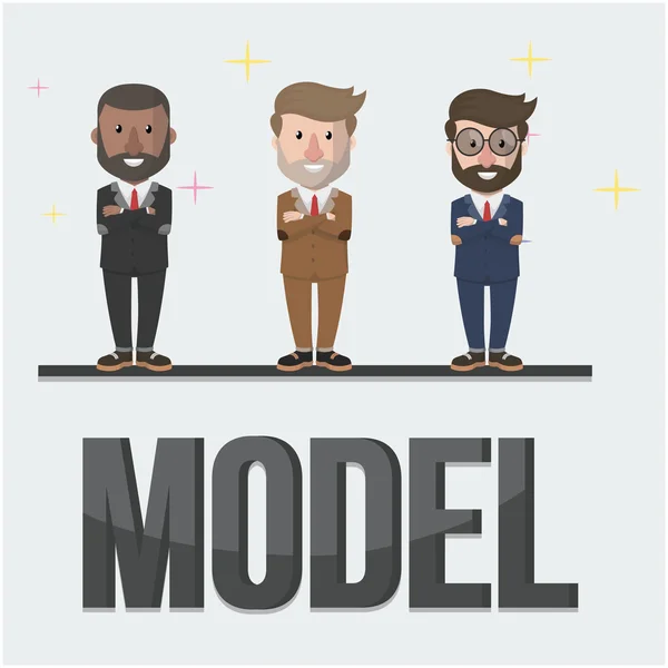 Modell, üzleti koncepció illusztráció — Stock Vector