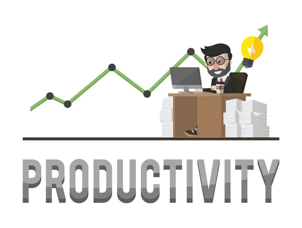 Productivité illustration de concept d'entreprise — Image vectorielle