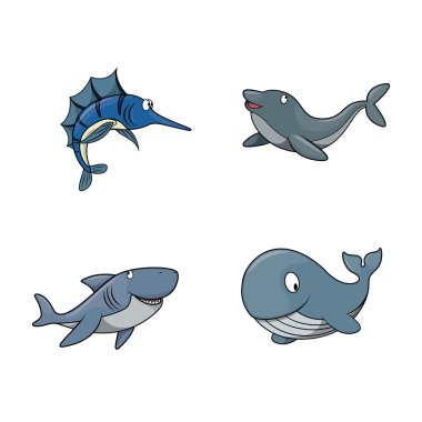 büyük balık illüstrasyon tasarım koleksiyonu