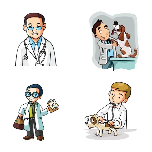Doctor illustration design collection — Stock Vector