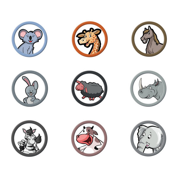 круг животных травоядные иллюстрации коллекции дизайна
