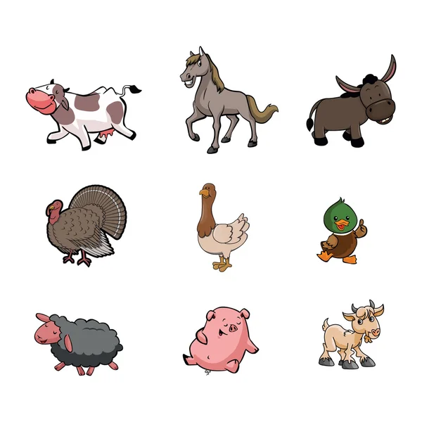 Farm animal illustration design collection — Stock vektor