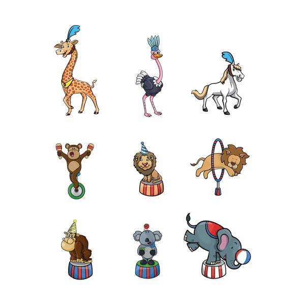 Circus dieren illustratie design collectie — Stockvector
