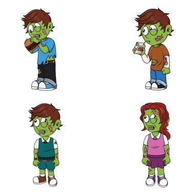 zombi illüstrasyon tasarım koleksiyonu