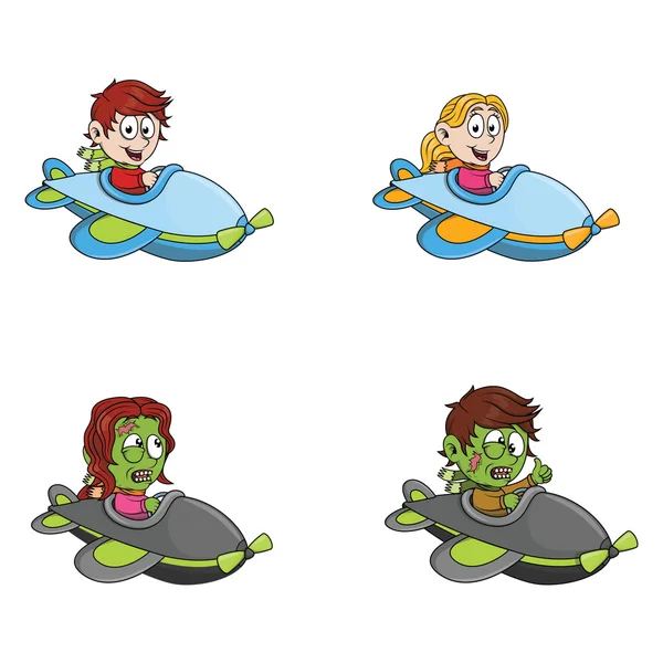 Zombie plan collection illustration design — Image vectorielle