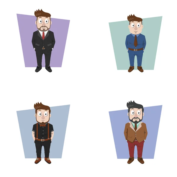 Businessman standing illustration design collection — Stock Vector