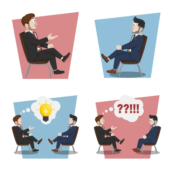 Flat businessman sitting — Stock Vector