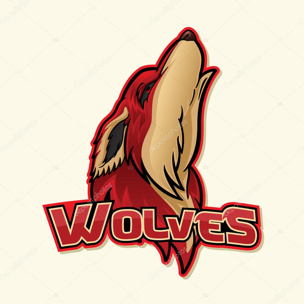 Wolf logo symbol colorful