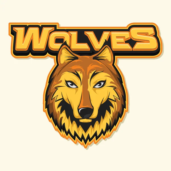 Logotipo lobo diseño de ilustración — Vector de stock