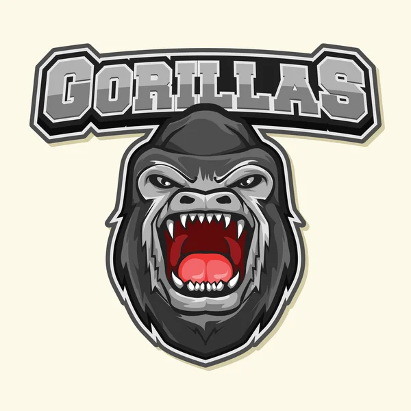 Gorilla logo illustration design — Stock Vector