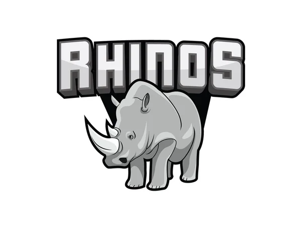 Diseño de ilustración logo rinocerontes — Archivo Imágenes Vectoriales