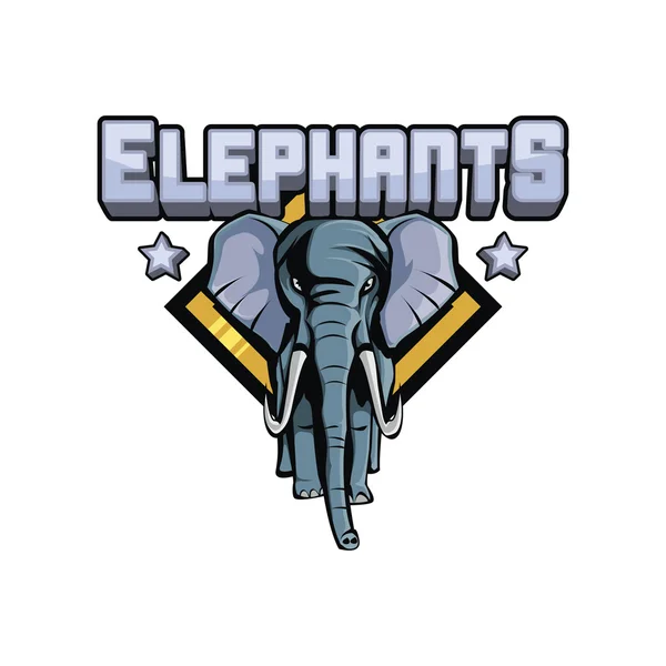 Elefantes ilustración diseño colorido — Vector de stock