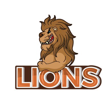 Aslanlar illüstrasyon tasarımı renkli