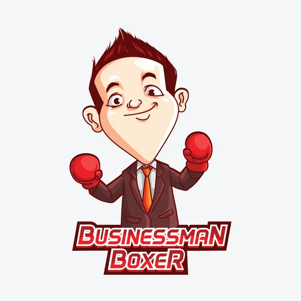 Homme d'affaires boxer illustration design — Image vectorielle