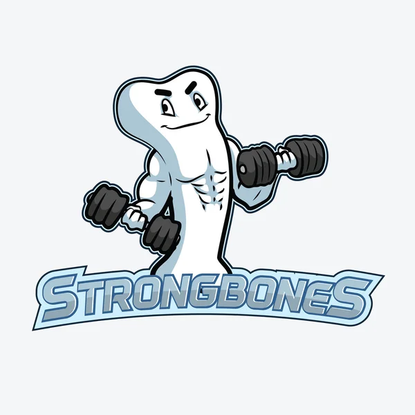 Strong bones logo illustration design — Stock Vector