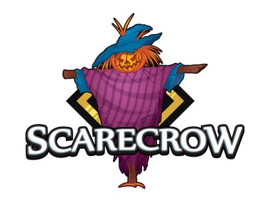 scarecrow banner illustration design colorful clipart