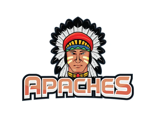 Apaches banner illustration design — Stock vektor