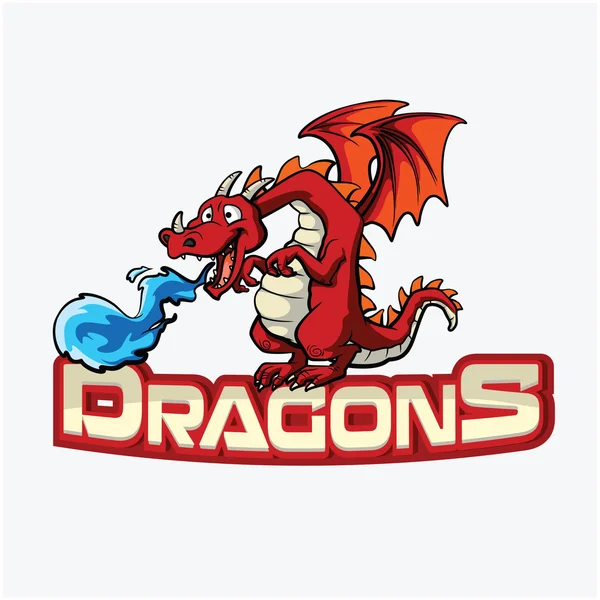 Dragones banner ilustración diseño colorido — Archivo Imágenes Vectoriales