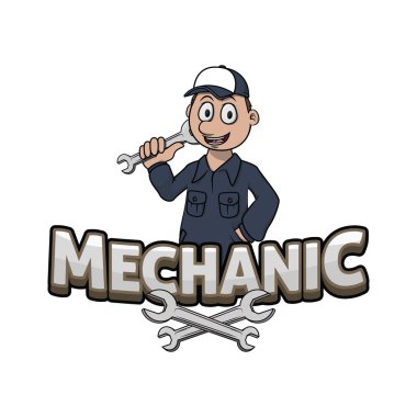 mekanik banner illüstrasyon tasarımı renkli