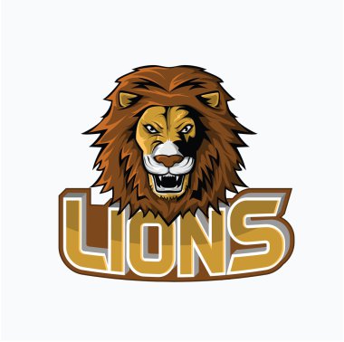 Aslanlar illüstrasyon tasarımı renkli afiş