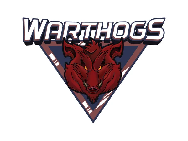 Warthogs bandeira ilustração design colorido —  Vetores de Stock