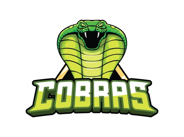 Cobras banner verde ilustración diseño colorido — Vector de stock