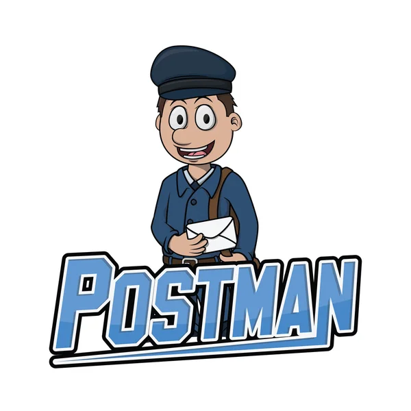 Postman banner illustration design colorful — Stock Vector