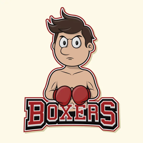 Boxare Logotypdesign illustration — Stock vektor
