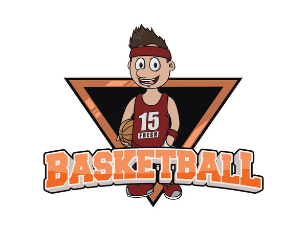 Μπάσκετ λογότυπο Εικονογράφηση Σχεδιασμός — Διανυσματικό Αρχείο