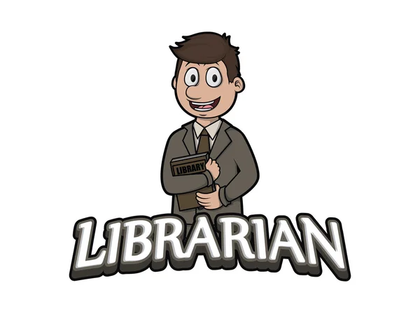 Design illustration logo bibliothécaire — Image vectorielle