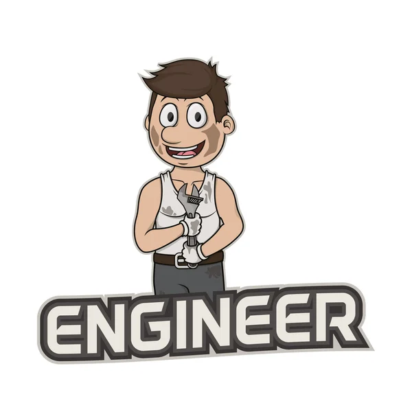 Engineer logo illustration design — Stock Vector