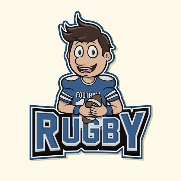 Rugby logo illustration design — Stock Vector