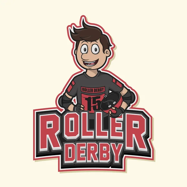 Diseño de ilustración del logotipo de roller derby — Vector de stock