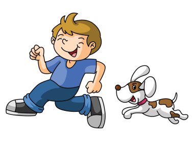 köpek ile çocuk oyun