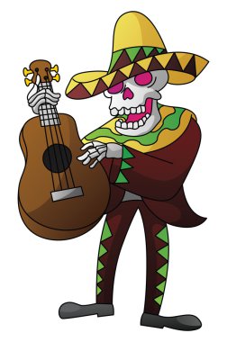 Mariachi ölü izole beyaz gün