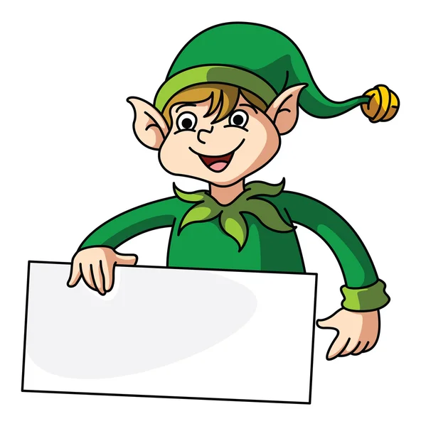 Elf Holding Banner — Stock Vector