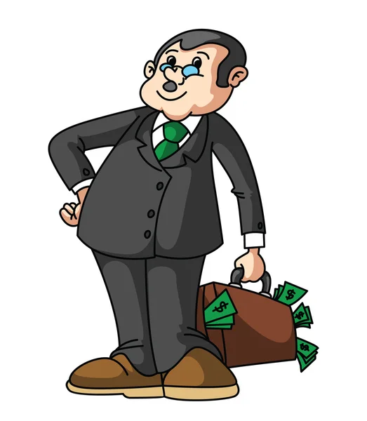 Businessman Money Bag — Stock Vector