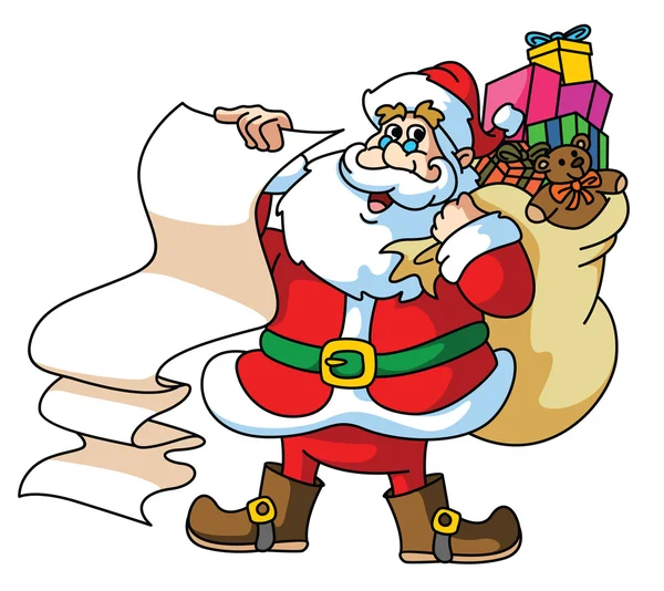 Santa Claus Carrying The Gift — Stock Vector