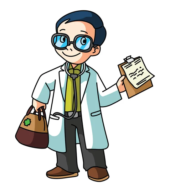 Doktor üzerine beyaz izole