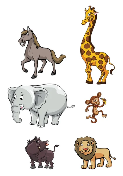 Coleção de desenhos animados animais engraçados —  Vetores de Stock