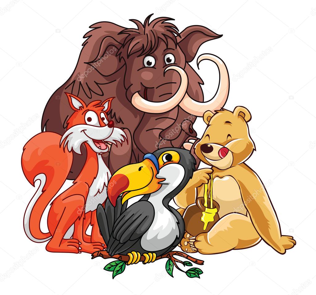 Funny Animal Cartoon Collection — Stock Vector © indomercy2012 #59131357