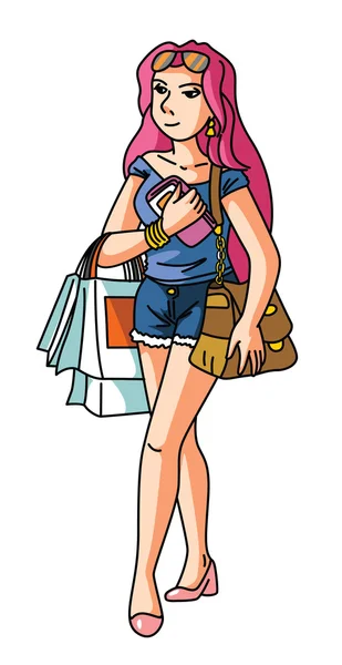 Shopping-Girl — Stockvektor