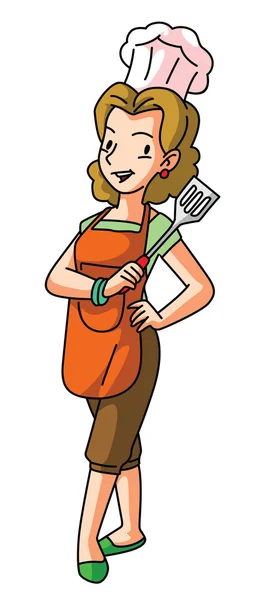 Chef woman — Stock Vector